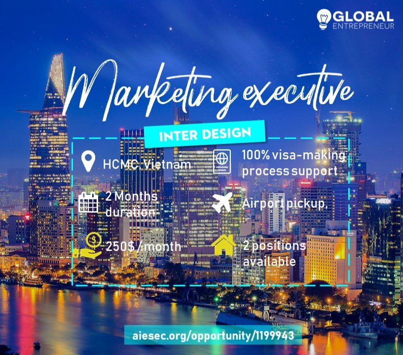 LTT_2505's tweet photo. Marketing Interns in Vietnam!!

Duration: 2 months
Salary: 250$/month
Apply: https://t.co/nYg4t4dZ37

Contact: Mia
https://t.co/vRtPzO6Own
WhatsApp:+84 963 121 272
Email: tien.lai7@aiesec.net
#Internship #global #marketing #TrendingNow  #foodie  #challenge #Travel #discover https://t.co/6l78HABbSq