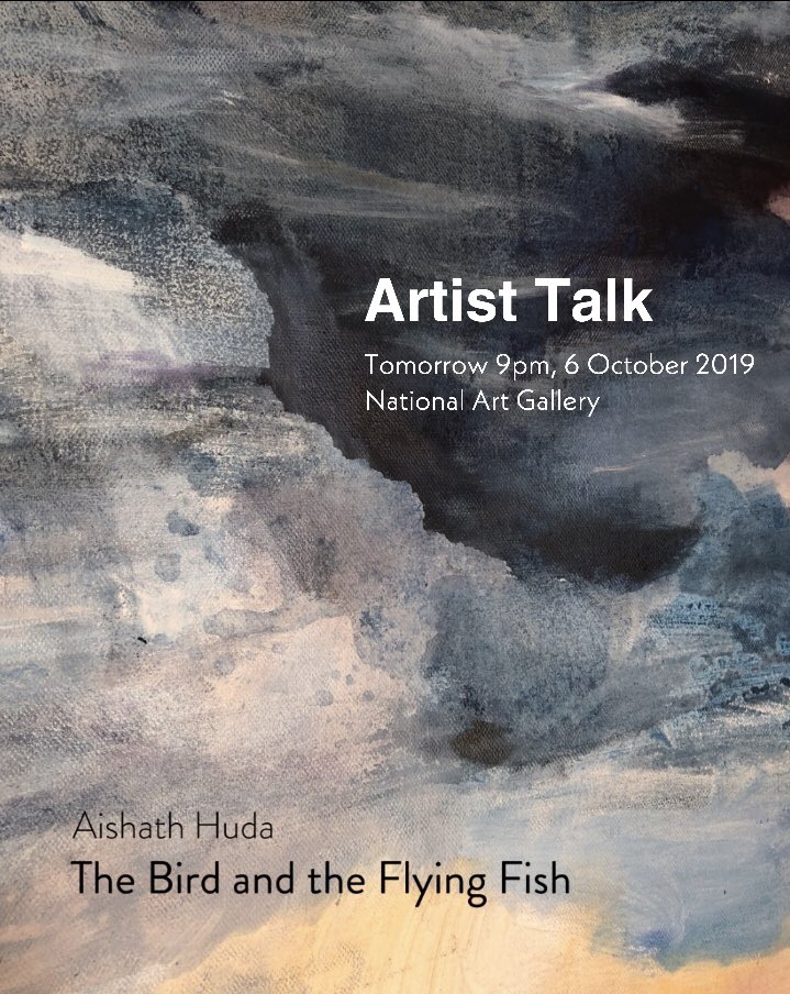 Artist Talk- a great opportunity to meet the Artist and go in depth in her works.

<a href="/factorymodeon/">factorymodeon</a> 
@national_centre_for_the_arts 
<a href="/oto/">YO</a>.creative 
#maldivianartists 
#artexhibition 
#thebirdandtheflyingfish