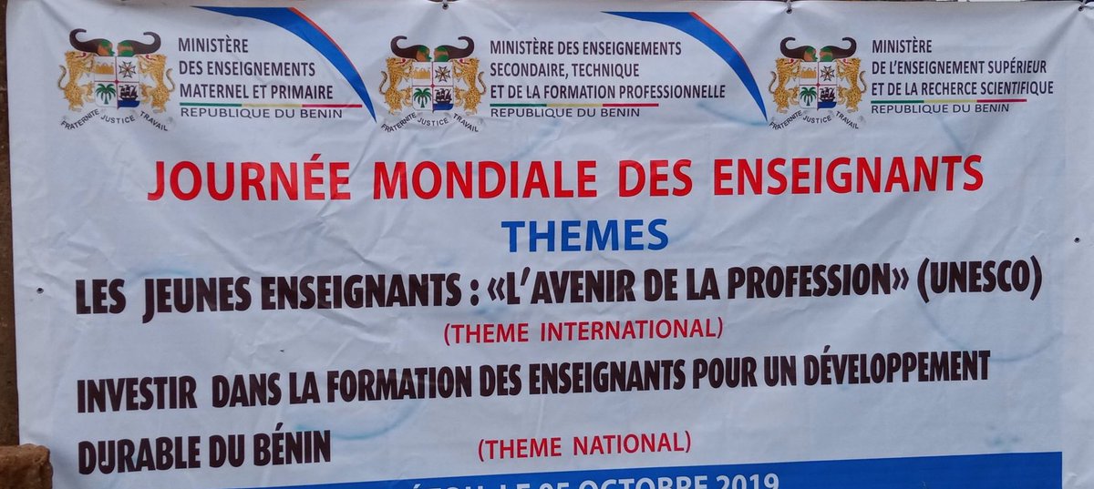 ACWBenin's tweet photo. Bonne Fête aux Enseignants 👨🏫 et enseignantes 👩🏫 du Monde.
Ne remercions les enseignant(e)s du Benin 🇧🇯 qui contribuent au travers d’@ACWBenin à transformer la vie des enfants, à façonner leur avenir et à développer leur potentiel.
#JME #ACW #InvestInEducation #TrainTheTrainers https://t.co/RgCxas2nCU