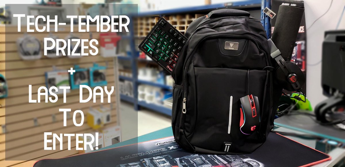 OTVTech's tweet image. Hey everyone! Reminder that our Tech-tember event ends today, this is your excuse to finally splurge on that new GPU you've been wanting! You have a chance to win out grand prize full of peripheral goodies, along with 2 backpack + mousepad prizes and a Gamdias swag bag!