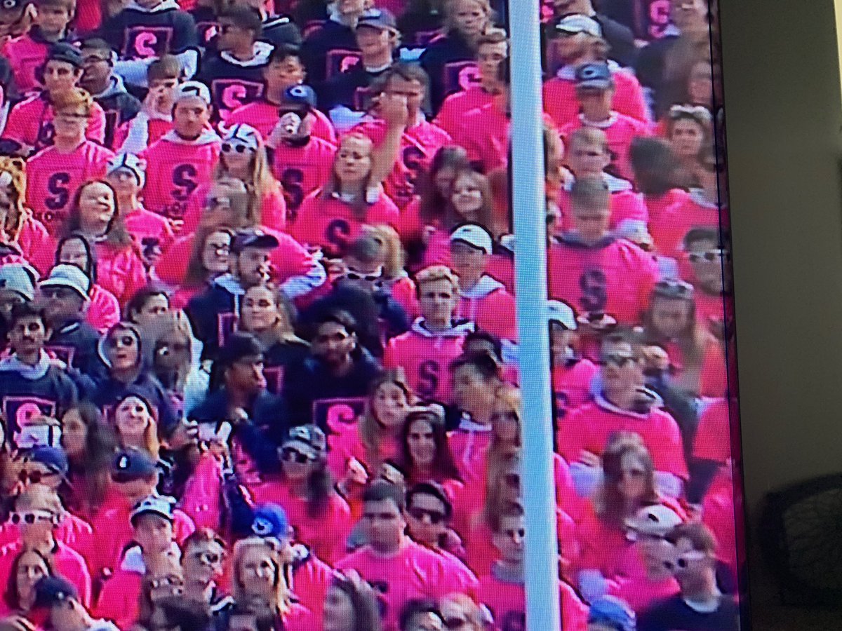 GES_Principal's tweet photo. Happiness is spotting your sophomore on tv in the S-Zone representing in the original team colors for Homecoming! #WeAre #HeyThatsAlex! https://t.co/iVTexddUsX