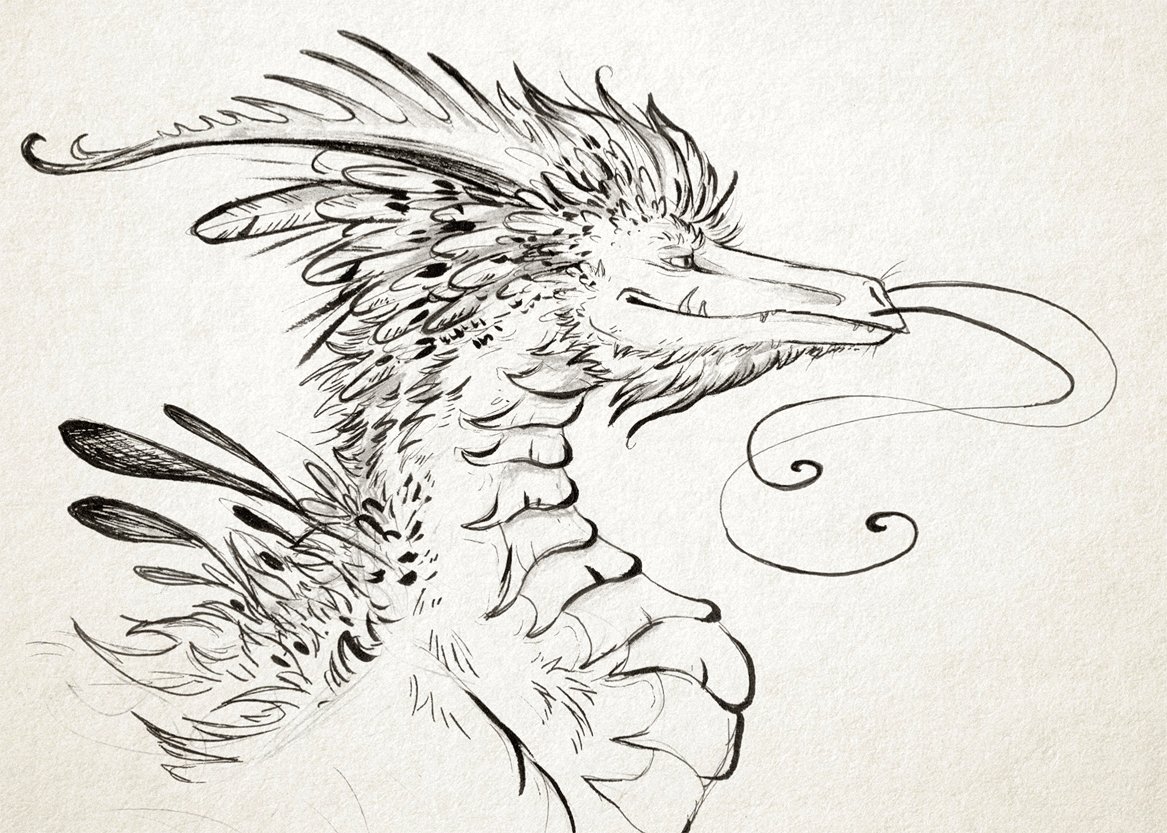 Sketchy dragon doodle done on my lunch break at work today! I've also got another linocut sketched out, and another detailed piece I'll be working on next week :D
#Inktober