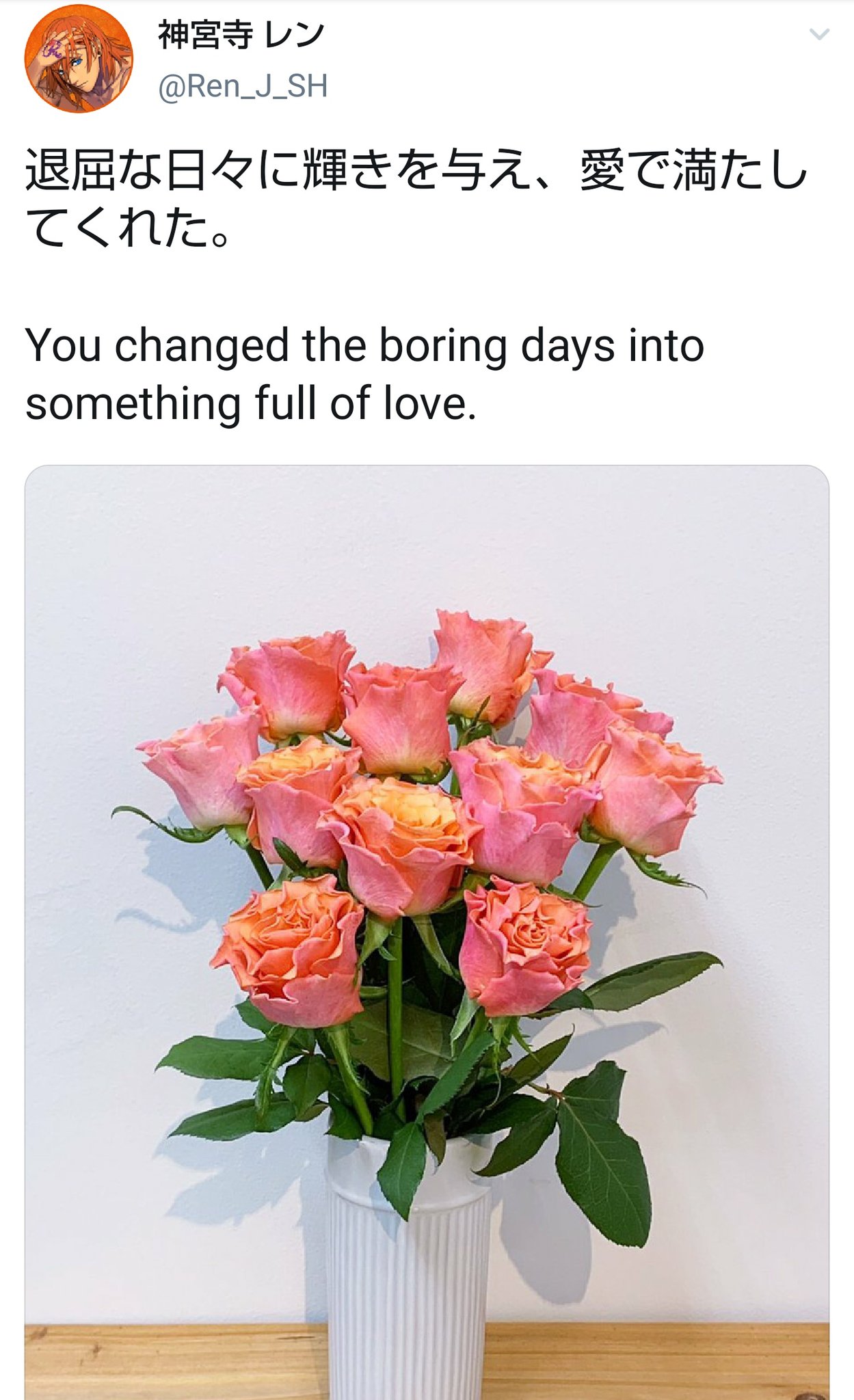 おりと 桜織斗 ところでこのバラ ブラッドオレンジ って品種なんですよ ピンクみの強いオレンジ色のバラ に見えますが花が開くにつれてオレンジからピンクに変化するバラです そして本日2人が食べていたマーマレード