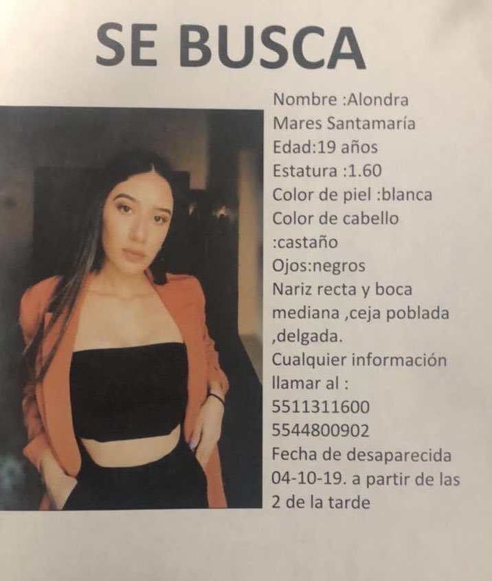 TriptoFainus's tweet photo. ATENCIÓN 
ATENCIÓN 
ATENCIÓN 

Esta chica desaparecida es una ex alumna de uno de mis cursos, su familia está desesperada. Les ruego por favor compartan para localizarla.
Mil gracias 🙏 https://t.co/8hdkDhHsYo