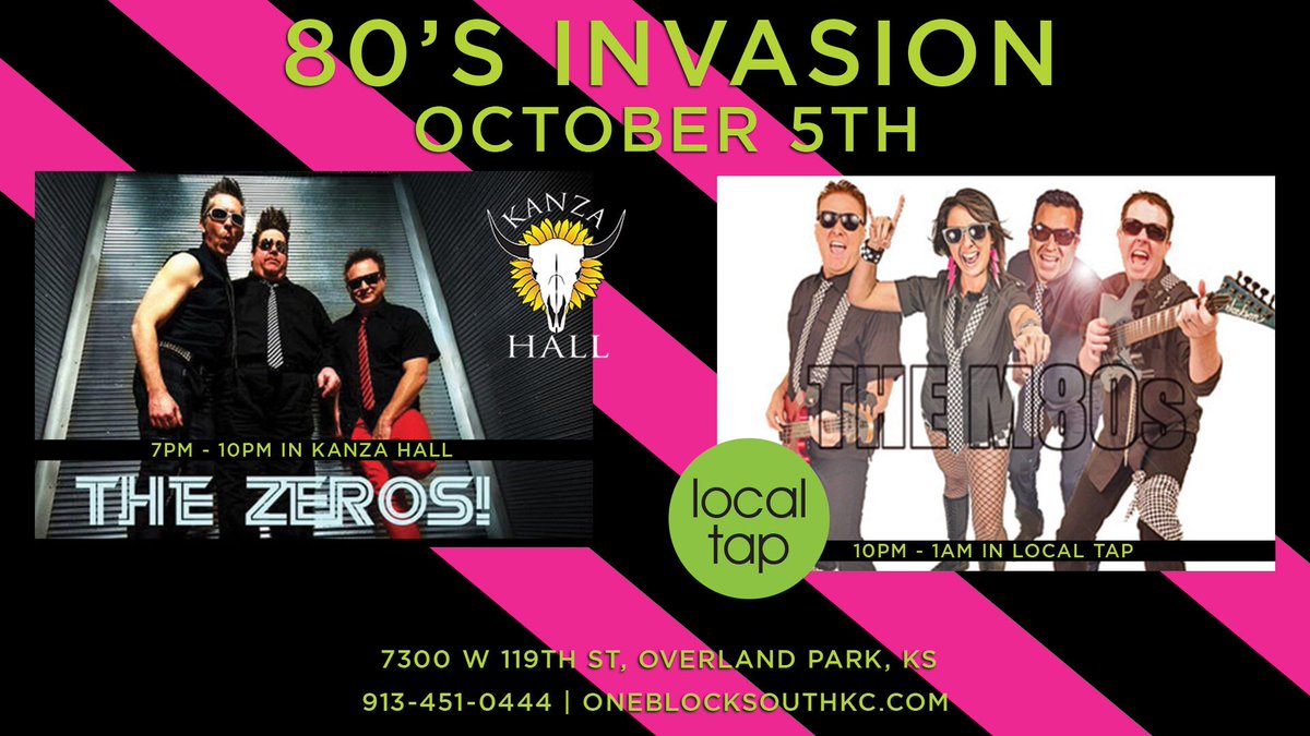 Tonight, we dance! Join us at <a href="/OneBlockSouthKC/">One Block South KC</a> for #80sinvasion with <a href="/TheZEROSKC/">Zero KC</a> + <a href="/m80skc/">The M80s</a>.