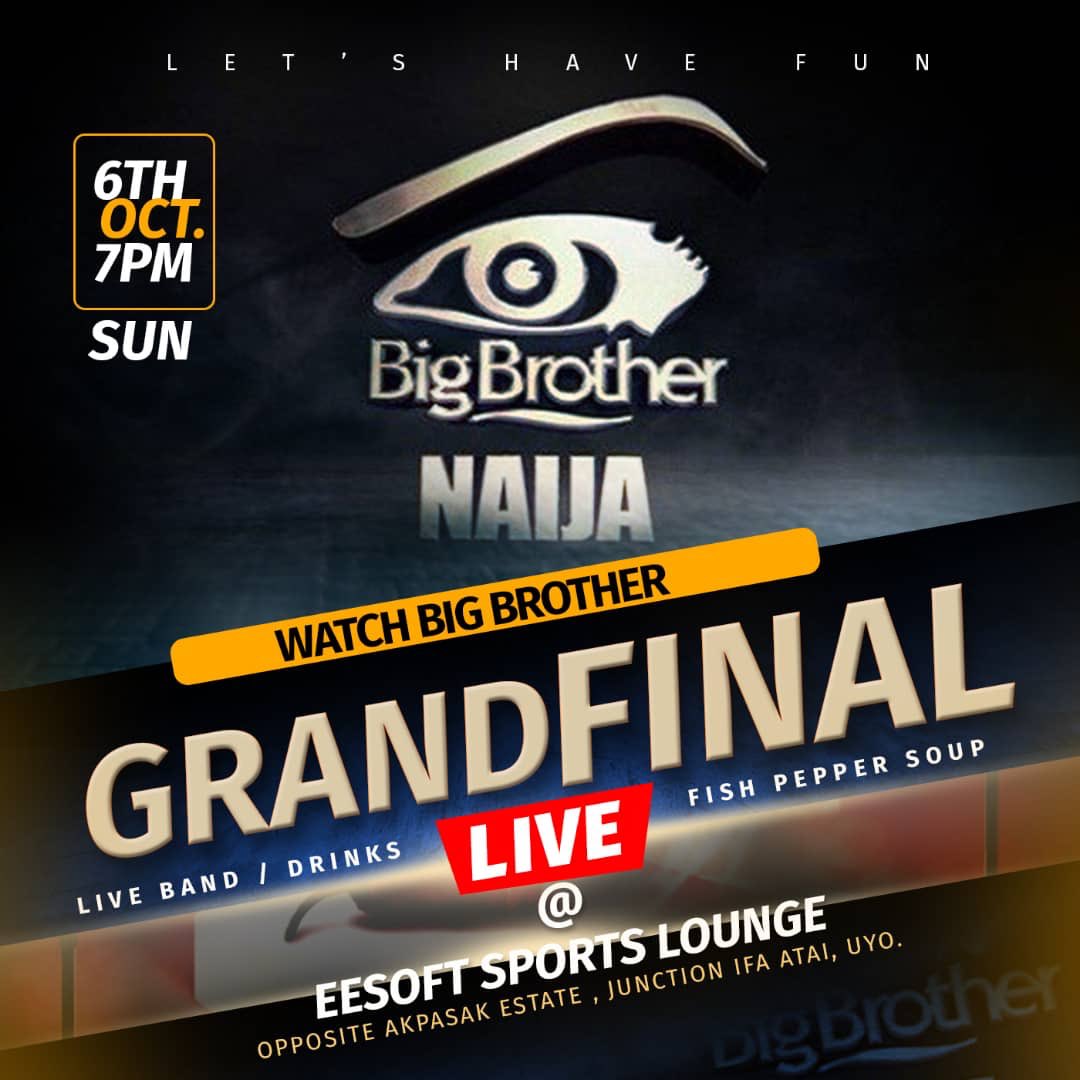 Ehisyor's tweet photo. Come letβs watch #bbnaija finals together tomorrow @eesoftlounge Uyo
#Uyo
#TeamMike
#teammercy
#teamomoshola
#teamseyi
#teamfrood
And all teams... come have fun with us
#WorldTeachersDay #OwambeTacha #LIVLEI #Tottenham #JokerMovie #SmackDown
@Ehisyor @eswiftapp https://t.co/S4tpkVLv88