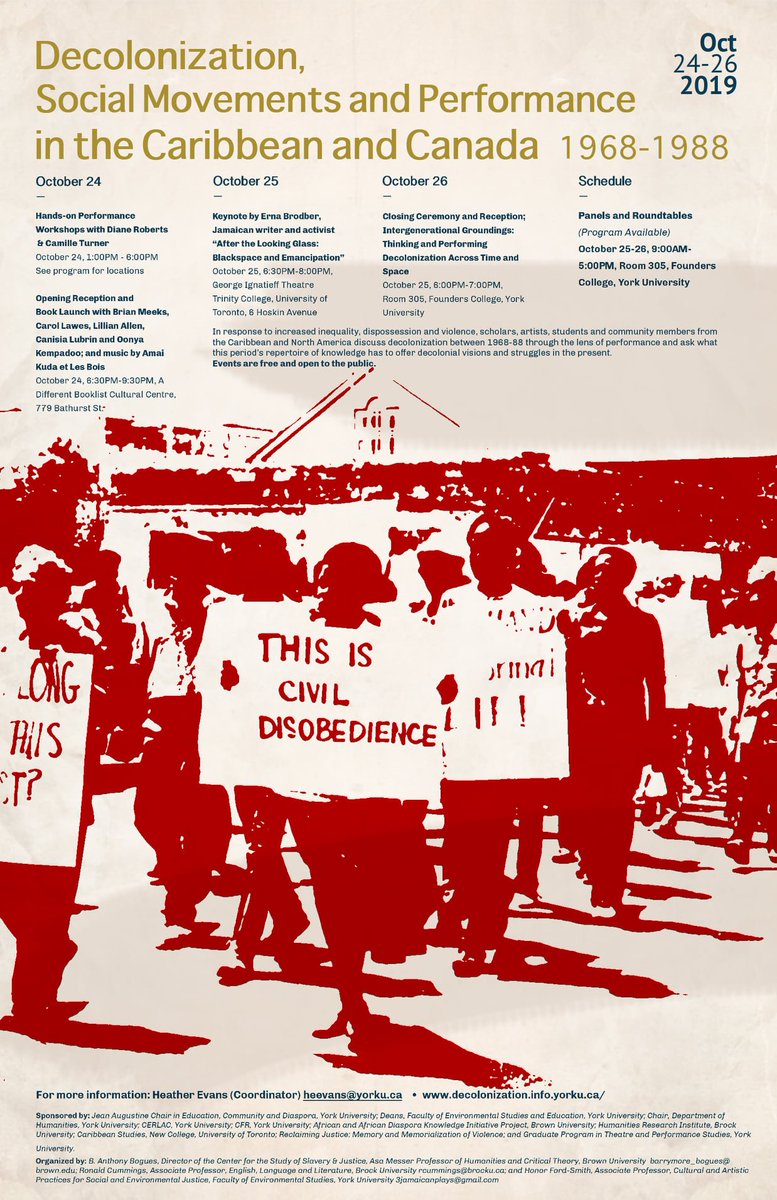 lordstreet's tweet photo. UPCOMING APPEARANCES: 
- Performative Historiography: Researching Nordic involvement in the Trans-Atlantic slave trade. Oct 11-14, 2019. Gothenburg, Sweden #NTA
- Researching Decolonization, Performance &amp; Social Movements, the Caribbean &amp; Canada. Oct 24-26, 2019. Toronto, #YorkU https://t.co/3BfStludD0