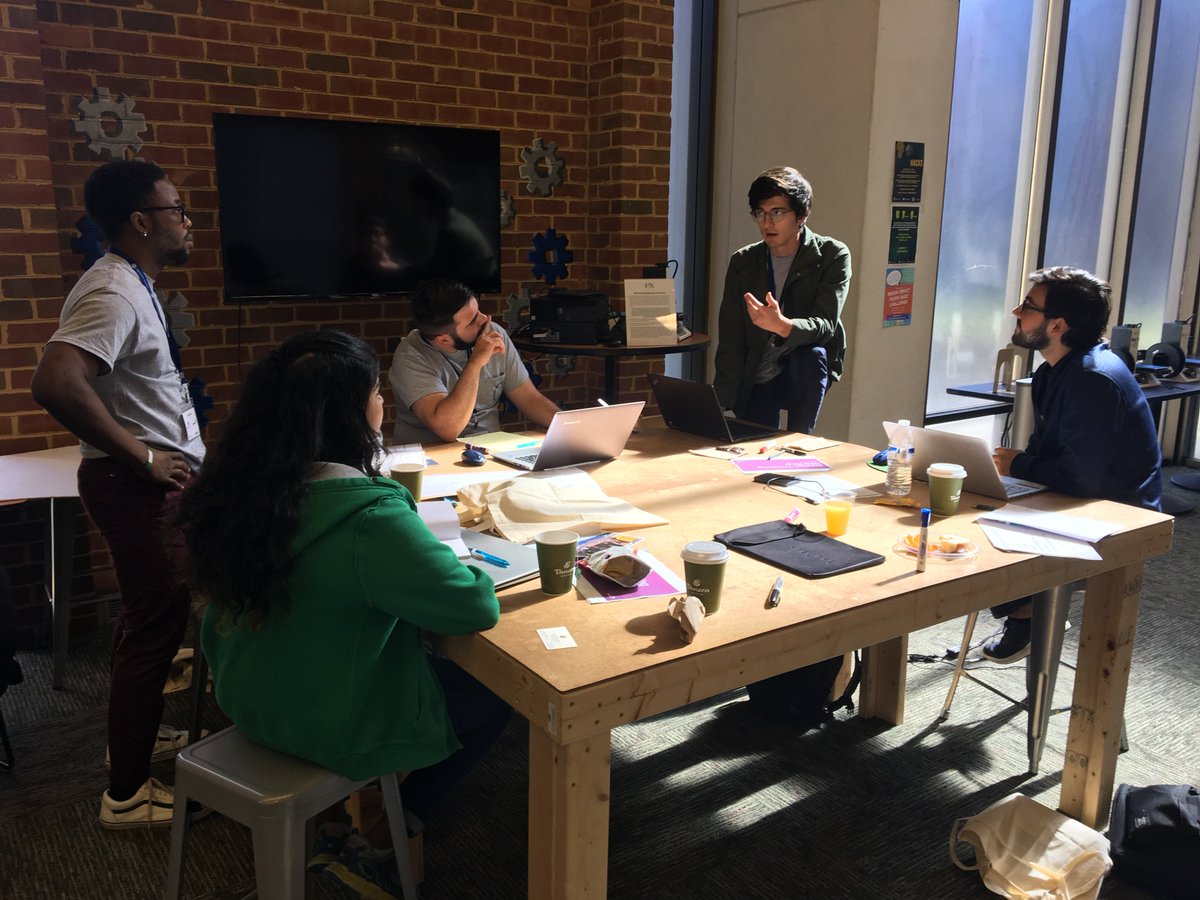 Red Team ideating competition project topics! Thanks @ForsMarshGroup for making #usabilathon possible!