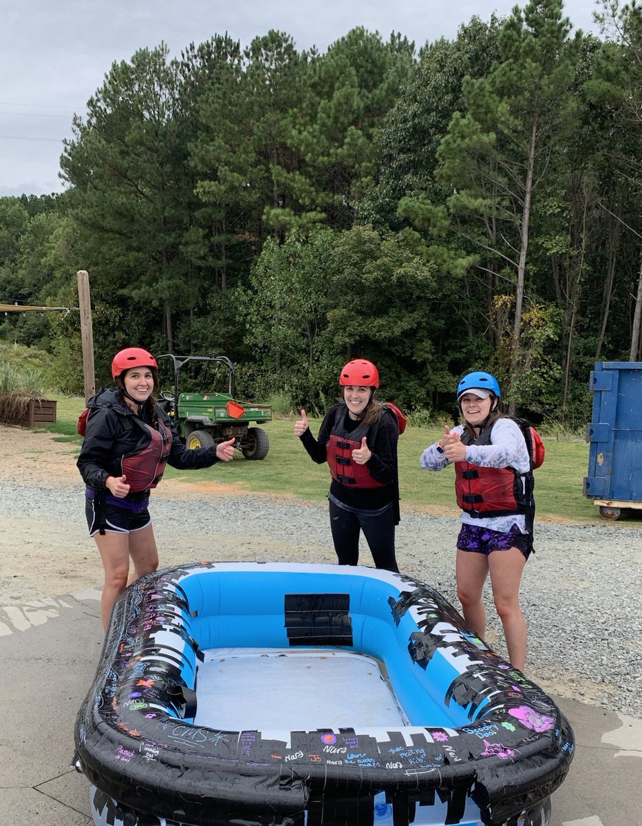 MsBeckham8th's tweet photo. Our students designed and built a boat for the USNWC boat challenge. Then 3 inexperienced, scared teachers survived the rapids! #gcsk12 #designthinking @usnwc @CramertonMS https://t.co/wREWphW6S4