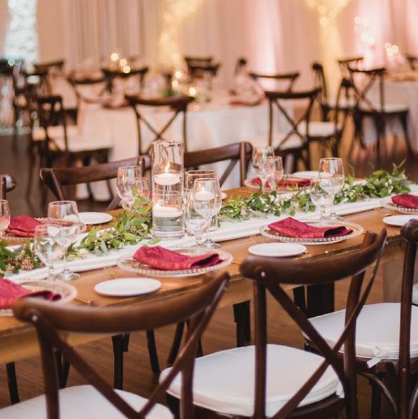 These cross back chairs give this wedding setup an entirely different look and feel 😄❤
.
.
Photographer: Wendy Alana Photography
Venue: <a href="/CarmensInc/">Carmen's</a> 
Florals: <a href="/jeansflowershop/">Jean's Flower Shop</a> 
.
.
See how you can upgrade your wedding too by visiting carmensgroup.com/weddings