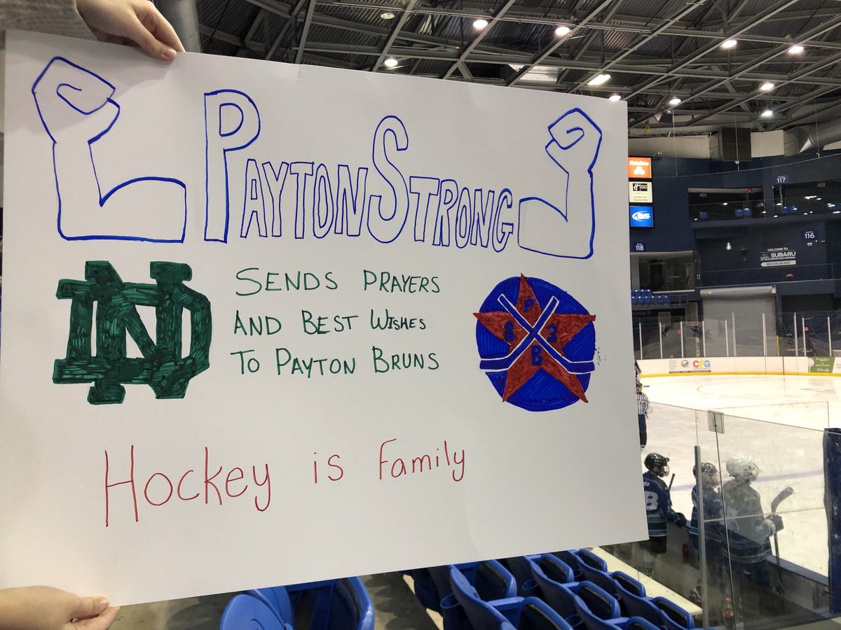 NDCP_Hockey's tweet photo. JV had an exhibition today with the @SharksMCYHA and both teams wanted to send our support to #PaytonStrong83 #PB83  Sharks were awesome hosts donating all admission proceeds for Payton!  An awesome venue and classy organization. https://t.co/MrHNZR0S9j