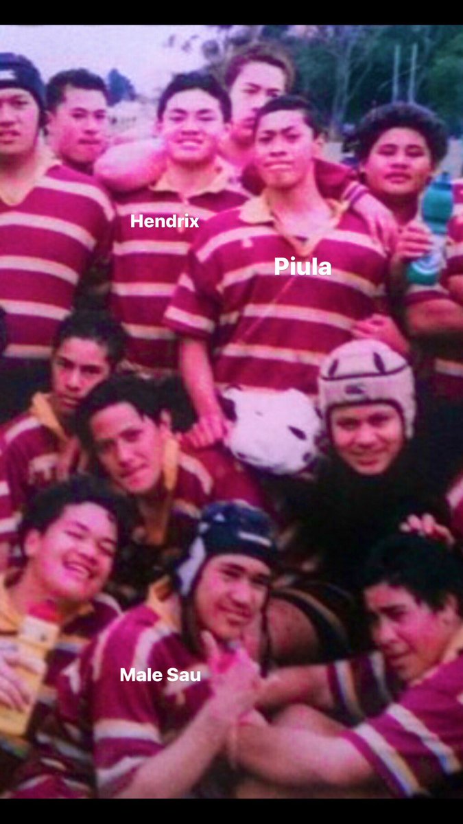 Hendrix2E's tweet photo. Just street kids from South Auckland from that era where you played outside till the streetlight turned on. Proud to share this moment with my best friend growing up. @faasalele22 proud of you uso! under 15s together to the World Cup anything is possible. https://t.co/CsPzK16UPN