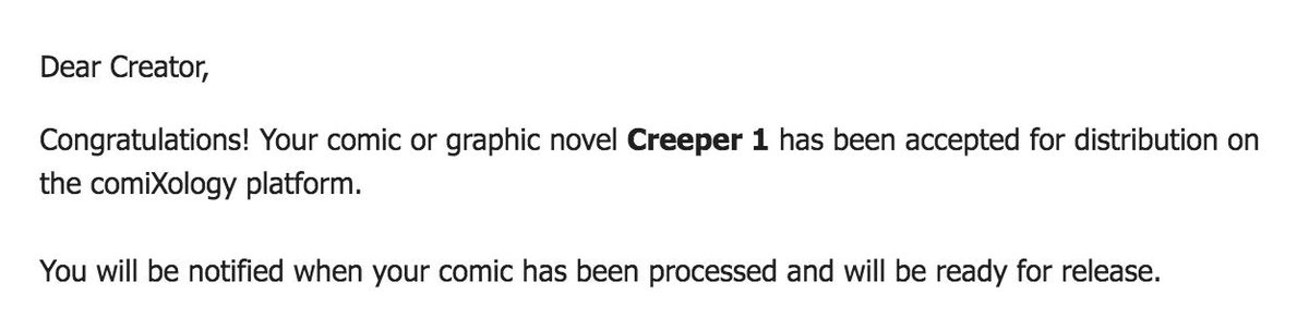 BrettDidThis's tweet photo. It took some time ... but, CREEPER is finally coming just in time for Halloween!! @firsttimeshow @stevezaragoza @owenpcarter thanks for all the help @comiXology !! https://t.co/qmQOvxhOxo