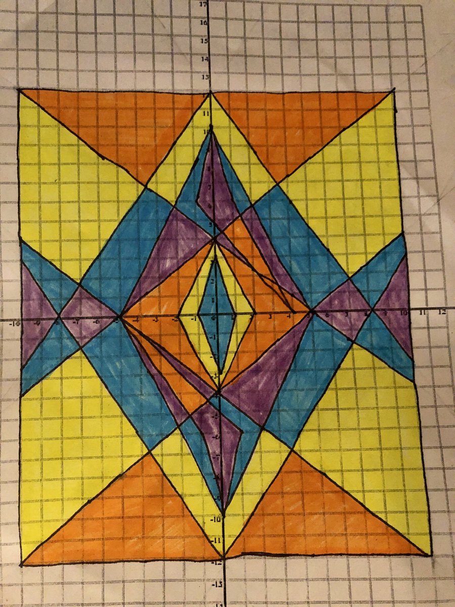 MrsNorwine's tweet image. My students did a great job with this Stained Glass Project while I was out on Thursday! I’m adding this to my “must-do” list for next year! #mtbos #iteachmath #alg1chat