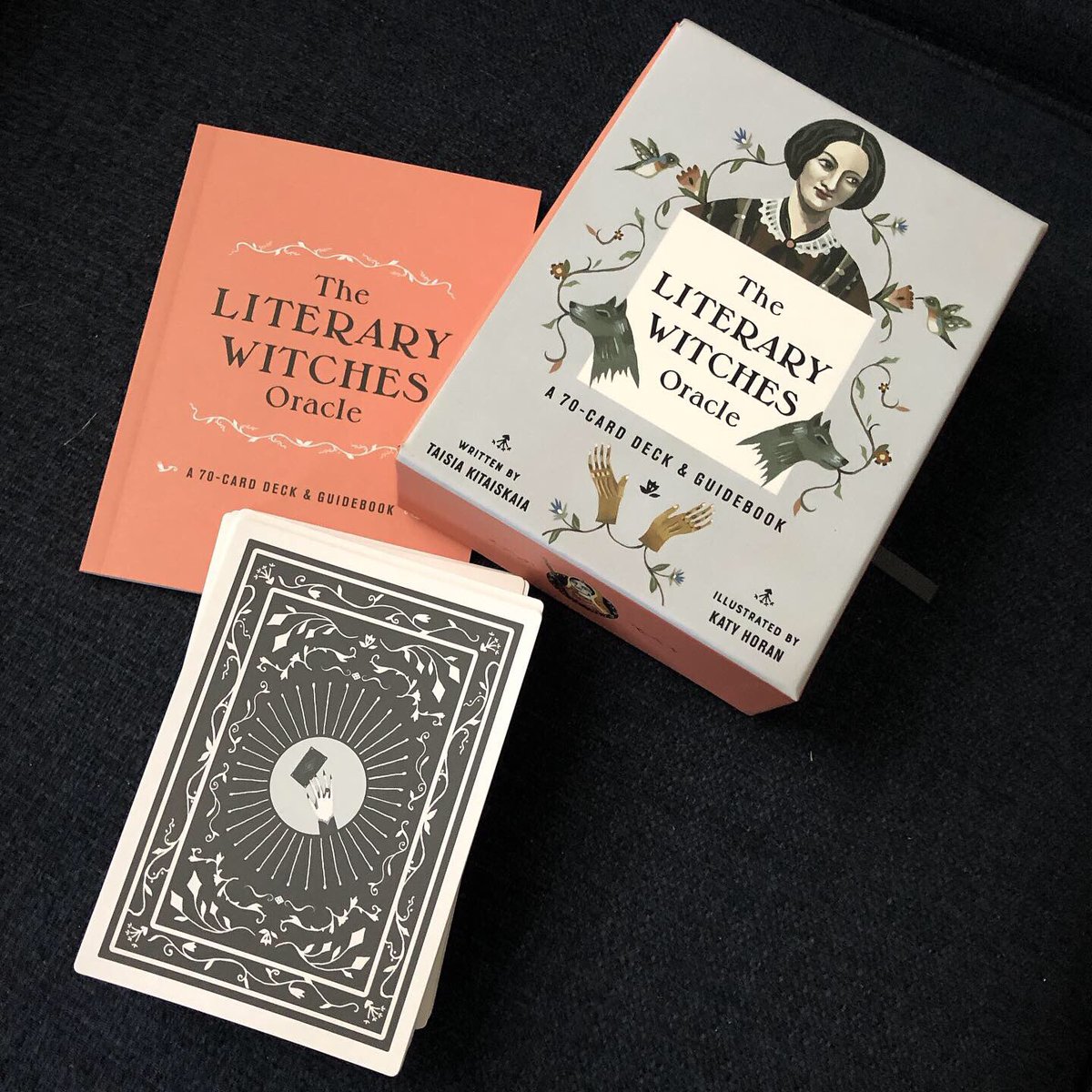 GaymerAuntie's tweet photo. Sometimes a little something says, “go to @BullMoose before home,” and when you listen, you’re rewarded with something magical like this #literarywitchesoracle deck 🥰📖📚 @kitaiskaia @katyhoranart https://t.co/Qnhb21cVhA