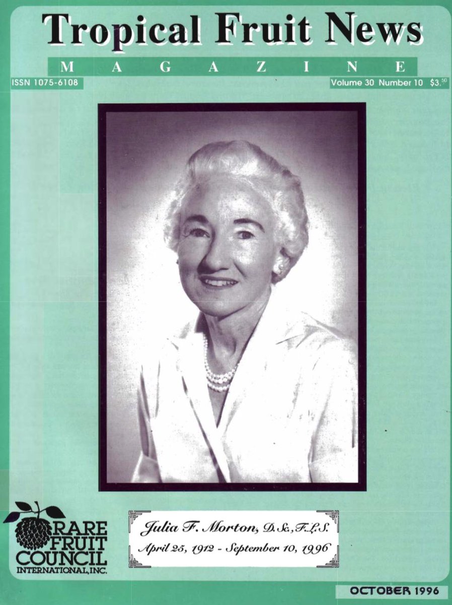 RareFruitMiami's tweet photo. The person that named us The Rare Fruit Council A Tropical Fruit Study Group Dr Julia Morton Learn more about why she deserves to be in the Florida Agricultural Hall of Fame VIDEO #RFCIMiami #RareFruitCouncil https://t.co/j6whpqB7QZ Photos #RFCIArchives @um_spec_coll @fruitnspice https://t.co/LE07MKV5M8