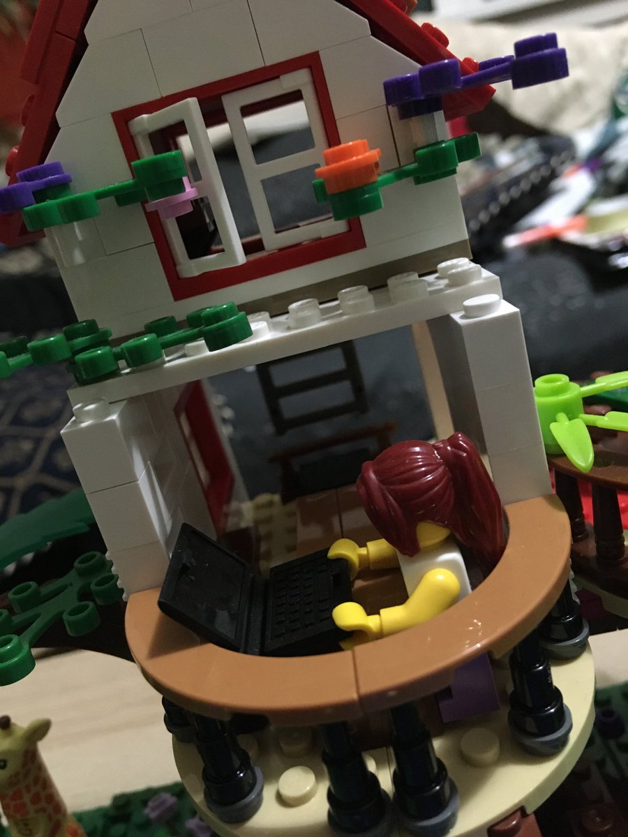wclibraryplus's tweet photo. In honour of @LibrariesWeek next week here is a #LEGOlibrary of the future created by one of our Academic Developers! There are plenty of study spaces in this Lego library especially outdoors! Take a reading walk in the woodland retreat or have a study day in the treehouse! https://t.co/HeKQwGFEGD