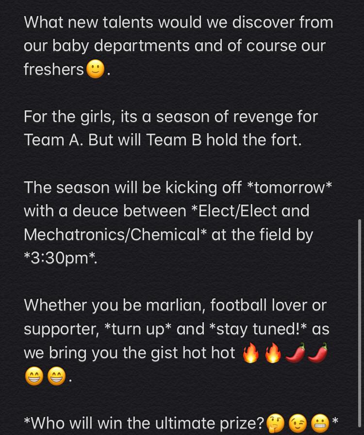 nuesa_abuad's tweet photo. Don't miss out on this Guysππ
ββοΈπ
ββοΈ
Hot Game tomorrow π€―π₯πͺ
Come SUPPORT & CHEERπ
#nuesasports #nuesaabuad https://t.co/vaOzJK1LyU