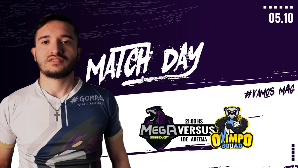 🦅 ¡HOY SI! 

⏱ 21:00 hs 🇦🇷

🔰 <a href="/ADEEMAoficial/">ADEEMA</a>

🔱 Semifinal

🆚 <a href="/OlimpoSquad/">Olimpo Squad⚡️</a>

📺 @NoTiltGringuex 

#GoMAG #AlwaysMAG 💜