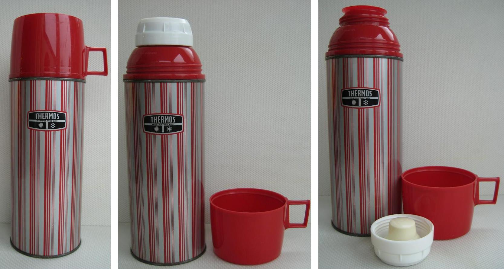 Thermos vintage red stripe