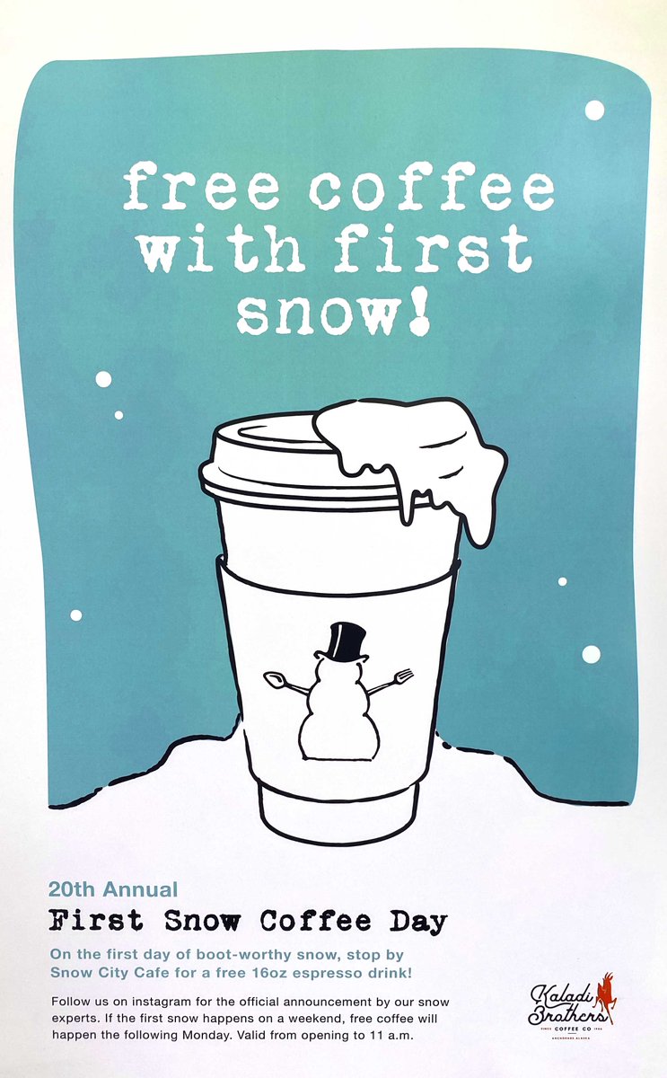 SnowCityCafe (@snowcitycafe) on Twitter photo Winter is coming! Come get a free coffee after first snow. We will be making the official announcement with our snow experts on our Instagram, <a href="/snowcitycafe/">SnowCityCafe</a>.
#snowcitycafe || #anchorage || #alaska || #breakfast || #lunch || #alldayeveryday Winter is coming! Come get a free coffee after first snow. We will be making the official announcement with our snow experts on our Instagram, <a href="/snowcitycafe/">SnowCityCafe</a>.
#snowcitycafe || #anchorage || #alaska || #breakfast || #lunch || #alldayeveryday