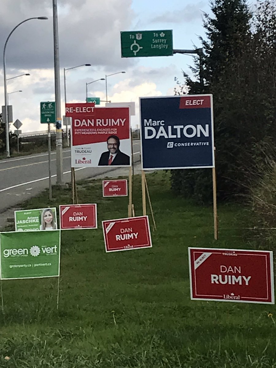 LinoBotelho1's tweet photo. @citypittmeadows these signs are goin to cause an accident as they are creating blind sports when turning onto airport road. Please have them moved ASAP! https://t.co/HtFnSEQHjd
