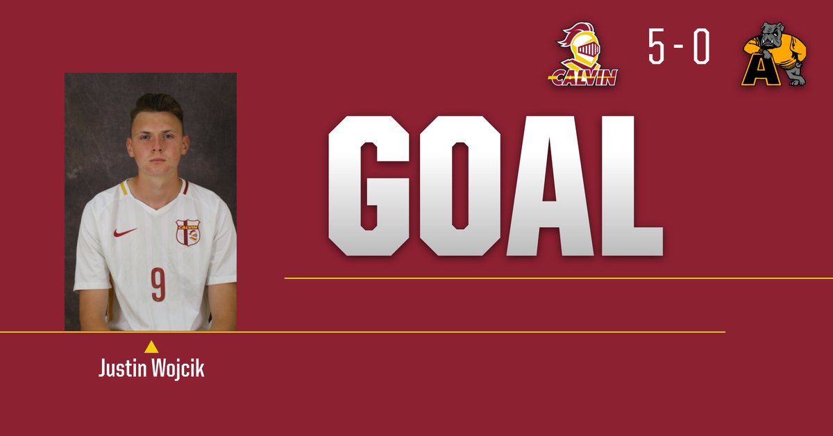 CalvinKnights's tweet image. GOAL! @calvinmsoccer takes a 5-0 lead over Adrian on Justin W/ojcik's second goal of the night! Another assist for Sam Twigg. #GoCalvin