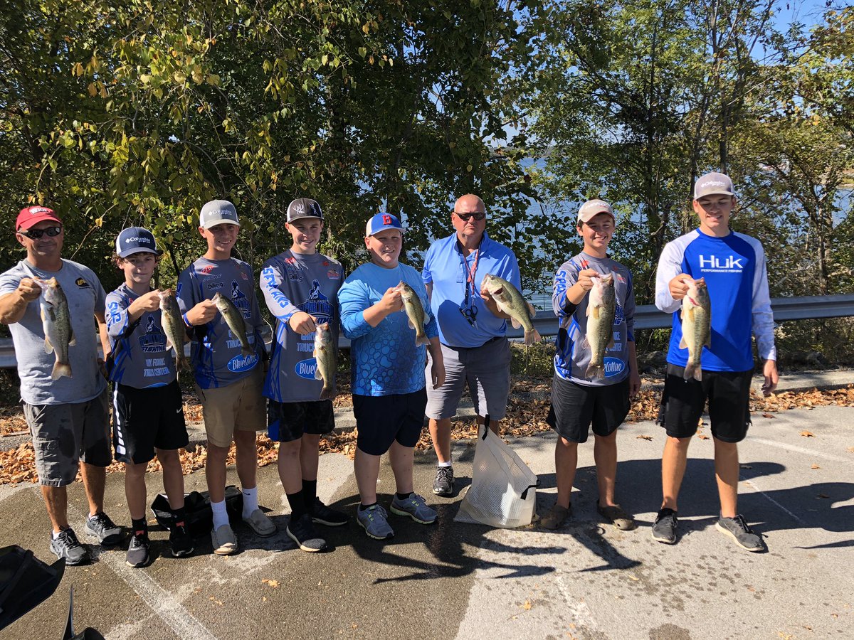 Bass Fishing Team fished at Barren River today.  Congrats to Tyler, Evan, and Paul for winning big fish, most weight and boat captains big fish.  Fishing was tough but we had a great time.  Special thanks to all our boat captains today!