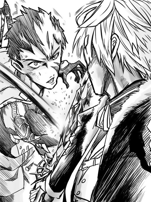 #コンパスお絵描き #イラスト好きな人と繋がりたい #コンパスお絵描き勢と繋がりたい デビルメイクライ3風の臣とダムダム 