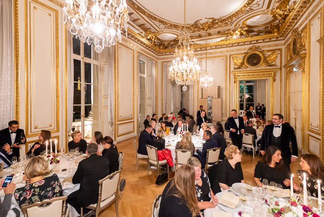 France_CVB's tweet photo. #FMEvent Gala evening @hoteldecrillon. French gastronomy with international buyers in a wonderful place. https://t.co/dBlVImDP8g