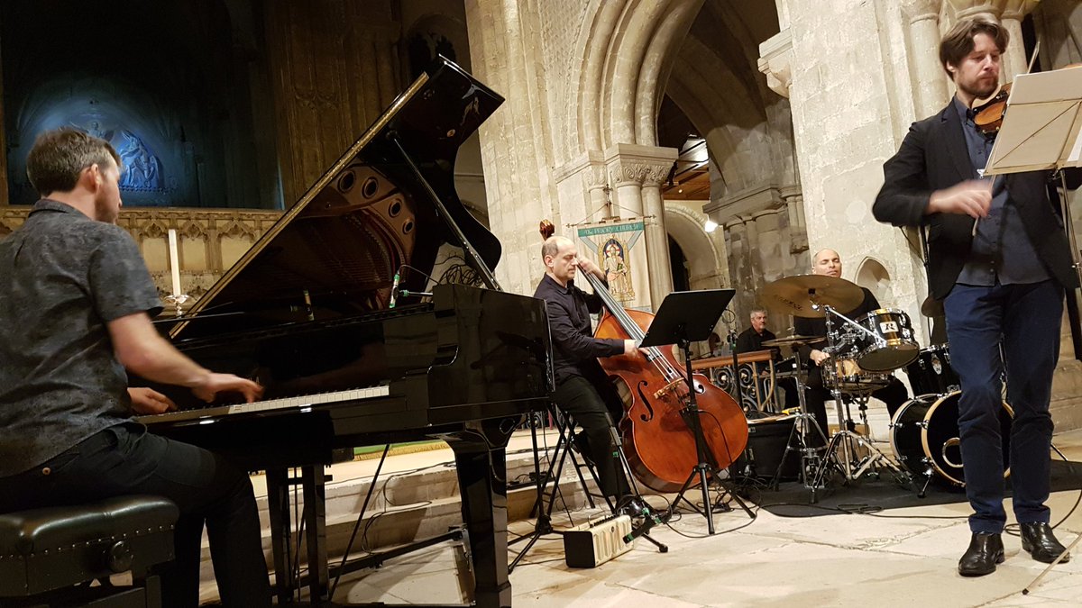 johnferg02's tweet photo. What a superb 3 nights of gigs this week: Thurs @MiguelGorodi Nonet at @sndcellarpoole Fri @mlockheartmusic at @TurnerSims and tonight @GwilymSimcock at #ChristchurchPriory w @asafsirkis #YuriGolubev & @ThomasGouldVLN #needtoliedownnow https://t.co/t61oVqMTlA