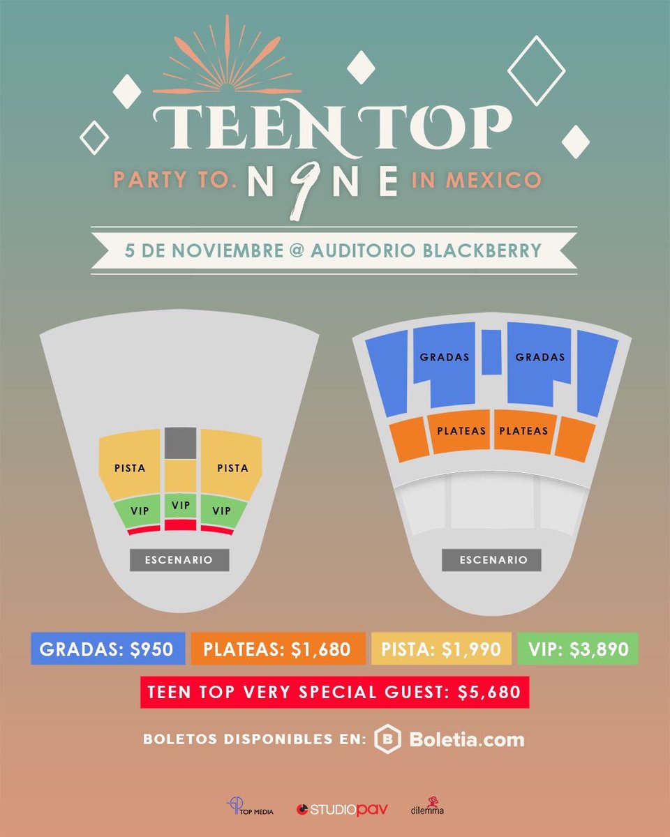 studio_pav's tweet photo. Mexico City Angels! Tickets for @TEEN_TOP PARTY TO.N9NE in Mexico go on sale Monday, October 7th at 12:00 PM CDT ⏰

Ticket Link: https://t.co/ch0uEo4dfW

Make sure you follow Dilemma [conciertos] for more information! https://t.co/GJ8D7WSKXp