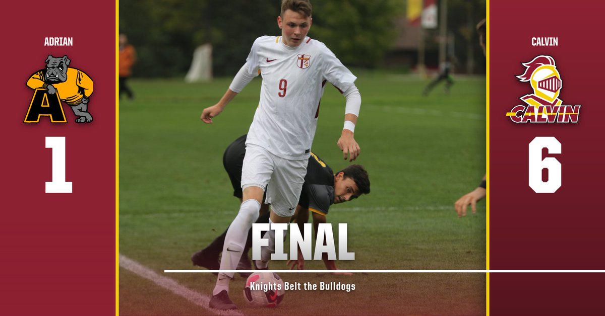 CalvinKnights's tweet image. Final: @calvinmsoccer 6, Adrian 1! Knights improve to 11-1-0 on the season heading into conference play. Calvin travels to rival Hope Tuesday for a 7 p.m. match at Van Andel Stadium! #GoCalvin