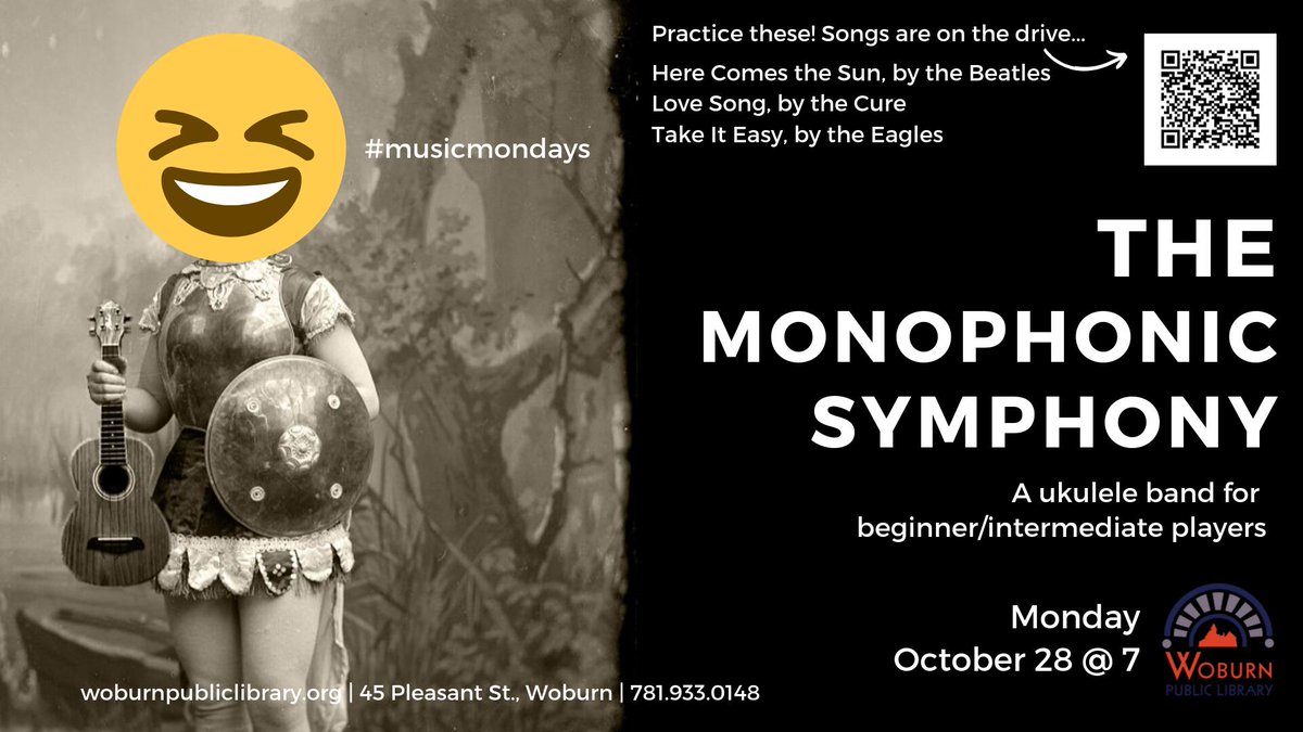 woburnlibrary's tweet image. Practice these three songs and then come join us!
#woburnlibrary
#musicmondays
#ukecandoit