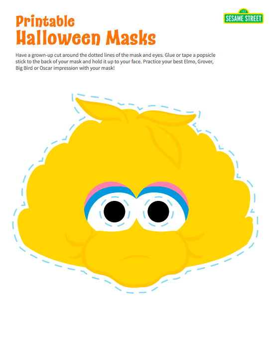 PBS KIDS on X: It's Halloween on @SesameStreet! Have your child give their  best Elmo, Grover or Big Bird impression with these printable masks.    / X