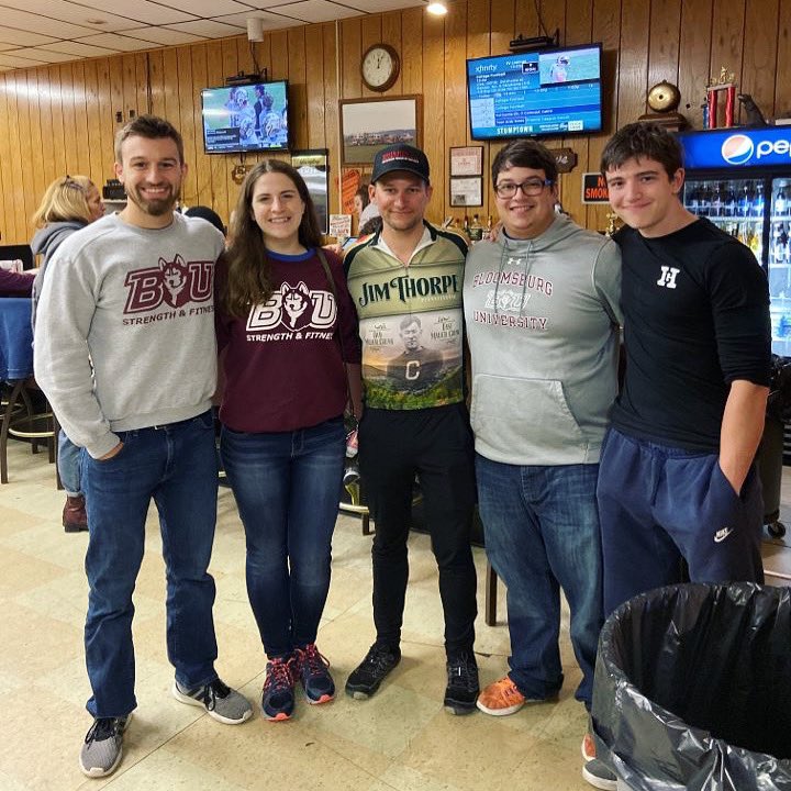 BUSFClub's tweet photo. Welcome home @ruthlessperform 🚴🏼‍♂️ John biked across the country to raise money for Back in Black Dog Rescue &amp; The Hillside SPCA and @busfclub was there to support his return! We admire your dedication John! #keepontruckin https://t.co/3hTAsI4tvz