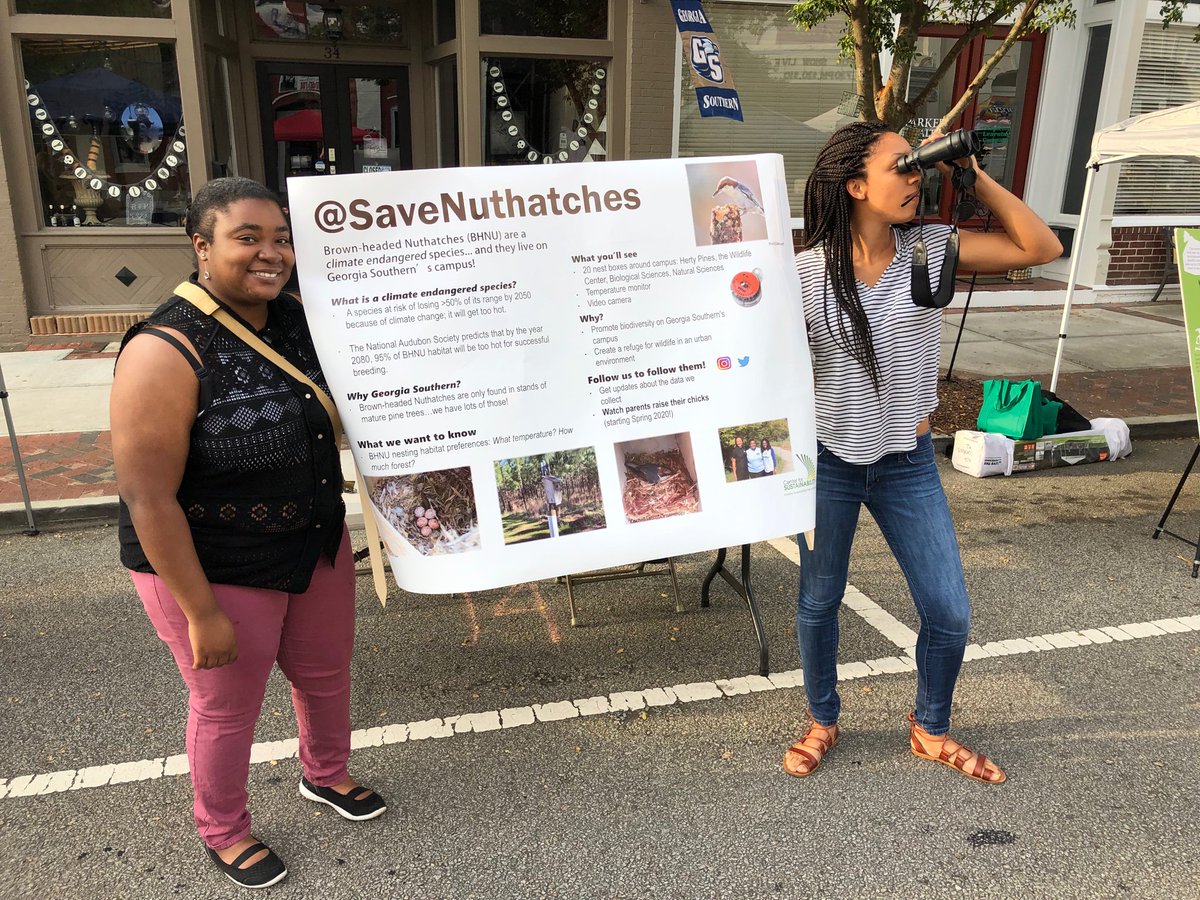 We had a BIG blast at Georgia Southern’s #GreenFest! We don’t stop birding...not even during set up. Thank you to everyone who stopped by and to all our new followers! 

#SaveNuthatches #BlackBirders