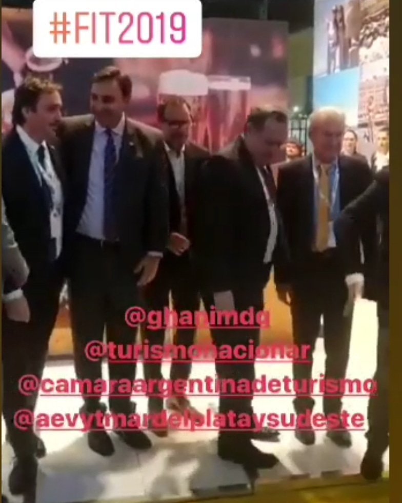 aevyt's tweet photo. FIT2019

#HOY nuestro Presidente @sebastiansalvia junto con el Presidente de FAEVYT @ghanimdq y el Secretario de Gobierno de Turismo Gustavo Santos visitando el stand de Mar del Plata en @feriadeturismo.fit https://t.co/rKZowAcKDo