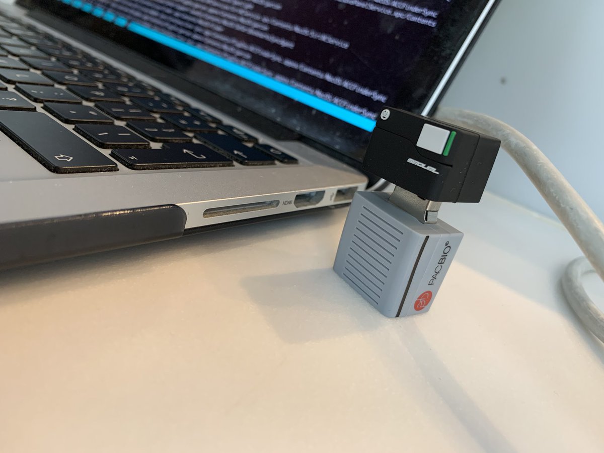 RhysTWhite's tweet photo. Sat at the airport heading to Brisbane & had a chuckle to myself remembering a great convo RE #pacbio & @nanopore sequencing at #BacPath15. Can @mscienceaustnz please let James Miller know that I’ve found a @PacBio device that’ll plug into my #MacBookPro 🙊only good intentions‼️ https://t.co/eL7zLjYxZU
