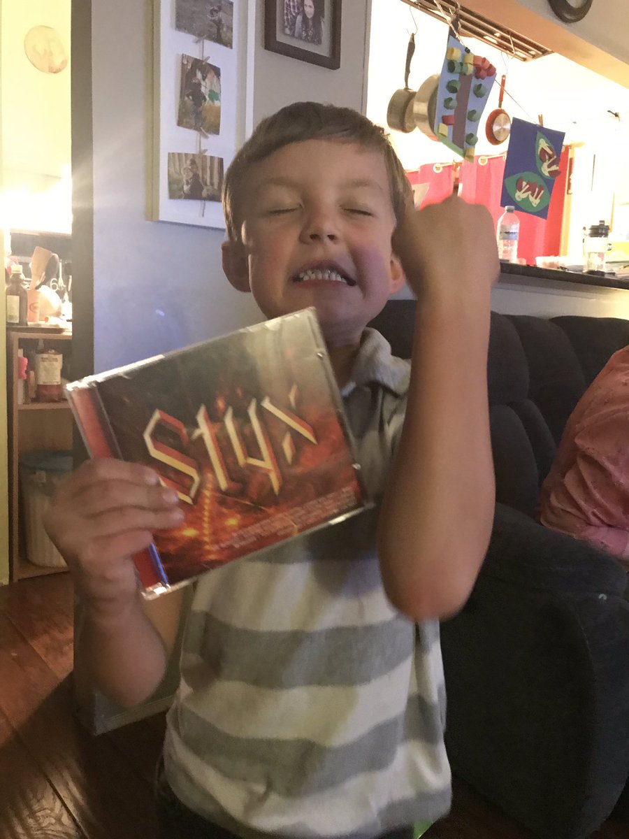 kpierson14's tweet photo. That feeling you get when you get your favourite song for your birthday! #6yearold @STYXtheBand #happykid #birthdayboy https://t.co/6WPI4dyAFR