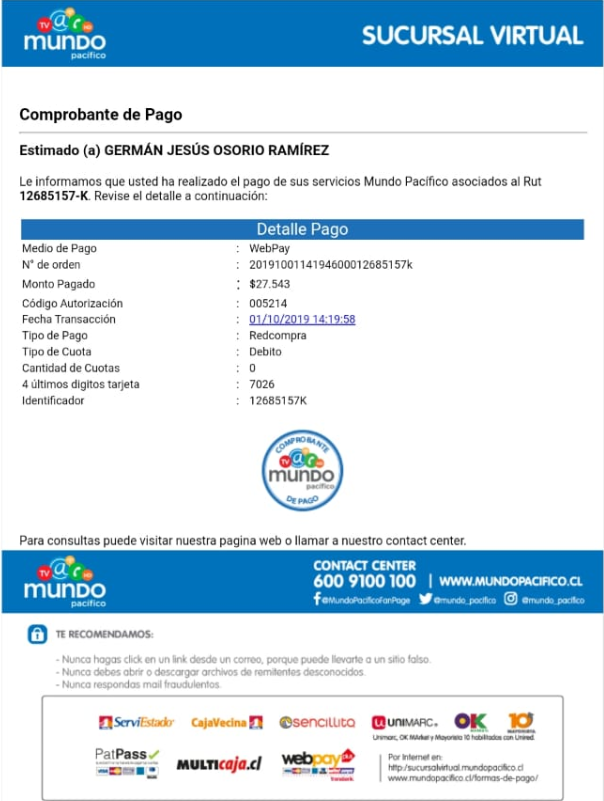 g0d_blu3's tweet photo. @Mundo_Pacifico Estimados, mi servicio de internet dice tener una deuda pendiente, pero este se encuentra pagado, lo pagamos el día 02 de Octubre. Tengo el comprobante del pago realizado a través de sus mismos medios de pagos. El servicio se me cortó esta noche. https://t.co/R0HqFnQFi9