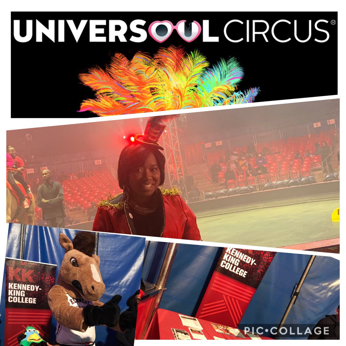 Marketing4Crown's tweet photo. Had a blast at the @UniverSoulCirc tonight as the @KK_College guest Ringmaster. #BeyondAwesome! #KKCDifferenceMakers Check us out @Chancellor_Juan @robgraham626 @trpresdrj #CECA4Real https://t.co/91Iur3tdhg