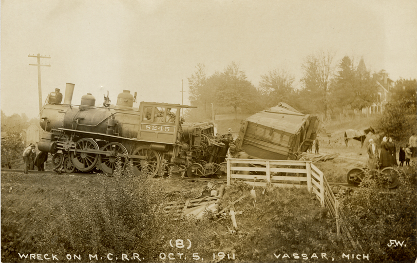 Michigan's Past on Twitter "Wreck of Michigan Central Railroad train