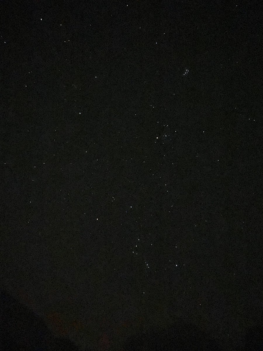 ArwedK's tweet photo. Unprocessed @Apple #iPhone11Pro #NightMode photos from #Darchau(#LowerSaxony🇩🇪) at the river #Elbe: #Aldebaran + the #Pleiades in the #constellation of #Taurus♉️ + #Betelgeuse + #Rigel in the constellation of #Orion, tracked by iOS-app '#SkyGuide' from @FifthStarLabs. @NASA @esa https://t.co/1h4LQtiokP
