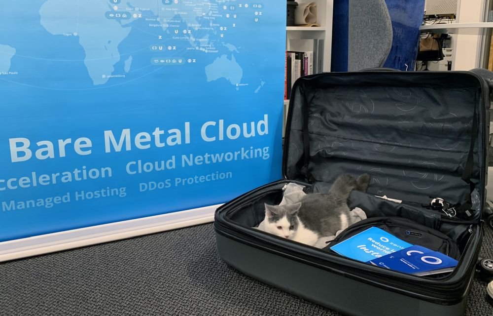zenlayer's tweet photo. Let's see, do we have everything ready for Cloud Expo Asia? Brochures, hoodie with a logo on it, office mascot, robot... Hey, we're not taking a mascot to #CEASG19! Xiao Ai, get out of there. You'll have to hear about how much fun we had at the show later like everyone else. https://t.co/bRcOmQhlwP