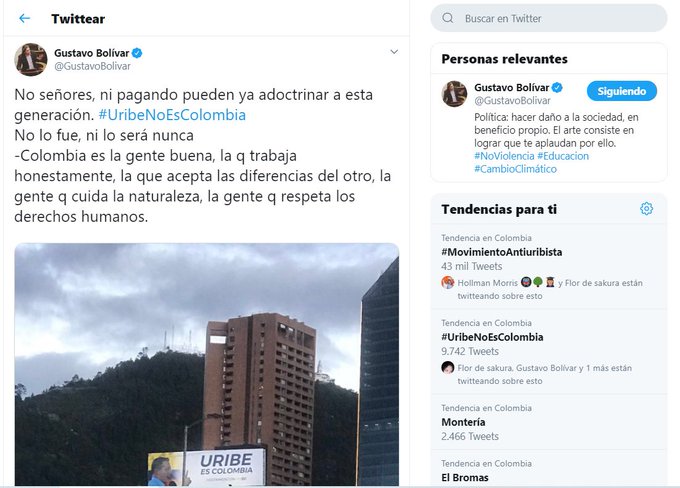 #UribeEsColombia Porque afront&oacute; con sabidur&iacute;a y mano firme a los criminales de la organizaci&oacute;n narcoterrorista<a href="/tag/uribeescolombia"class="tags">#UribeEsColombia</a>