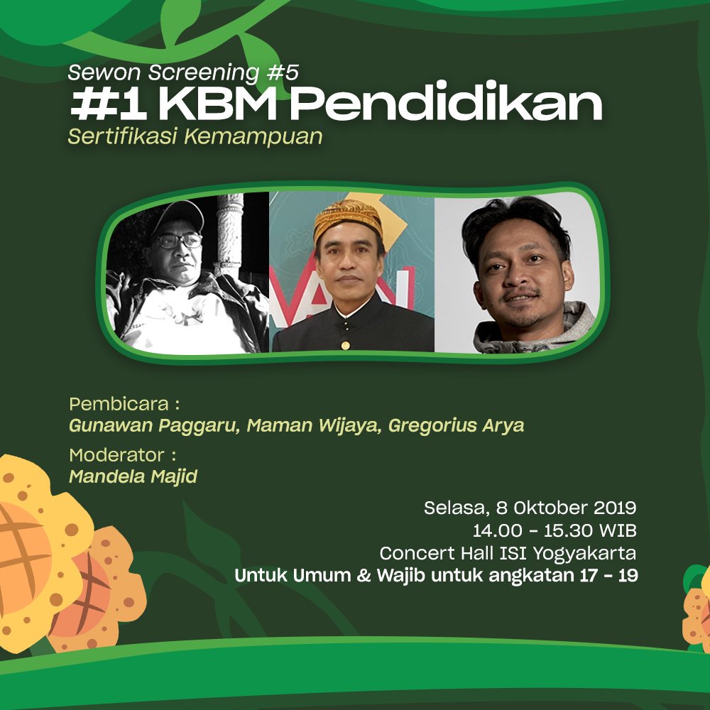 sewonscreening's tweet photo. [PEMATERI KELAS BUNGA MATAHARI]
.
Yuhuu, ini dia para pemateri Program Kelas Bunga Matahari, semua untuk umum dan gratis!
.
Sampai bertemu di Sewon Screening #5🍻
.
#KelasBungaMatahari #SewonScreening5 #SewonScreening2019 #ECONEMA #EkosistemFilm #FestivalFilm #FilmExhition https://t.co/QBQIb9HEEZ