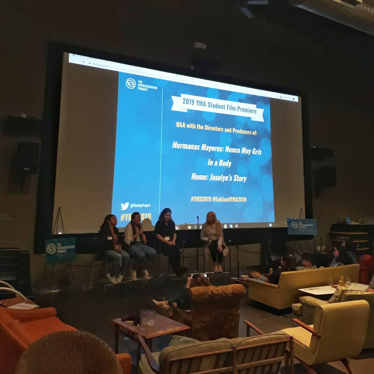 Here at the @TheRepProject's Youth Media Summit with the filmmakers of the 2019 Student Film Premiere! Outstanding work 🎬 Thanks to <a href="/JenSiebelNewsom/">Jennifer Siebel Newsom</a> for coming out and introducing 💯 | #YMS2019 #Oakland