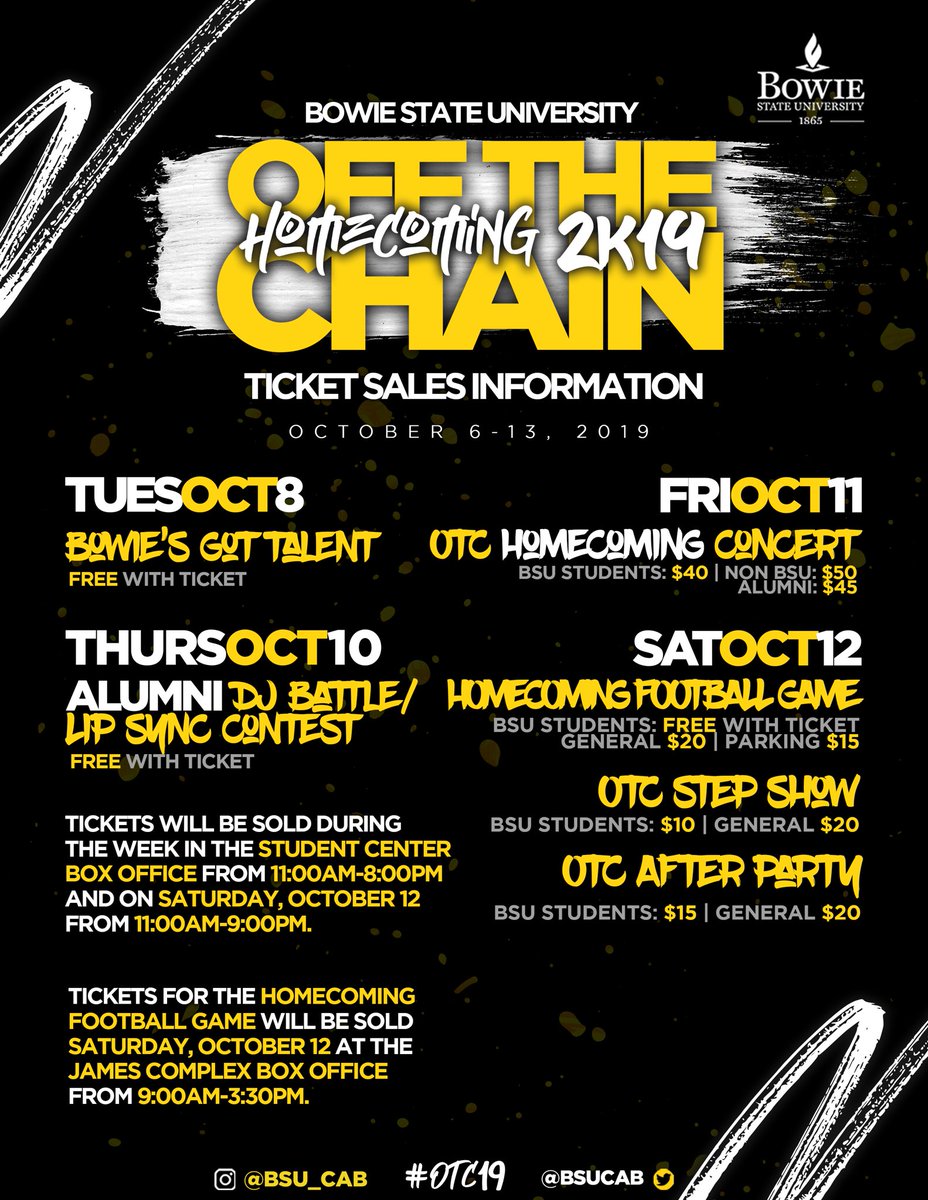bsucab's tweet photo. #OTCWEEK is just around the corner! Be sure to get your tickets for all the HOTTEST #OTC19 events before they sell out! 🔥
Stay up to date on the HOTTEST #OTC19 events all week on IG @bsu_sga and over at THE LIMITLESS CREW @bsu_cab #FUSEBSU #LIMITLESSCAB https://t.co/yl2QLjWBEj