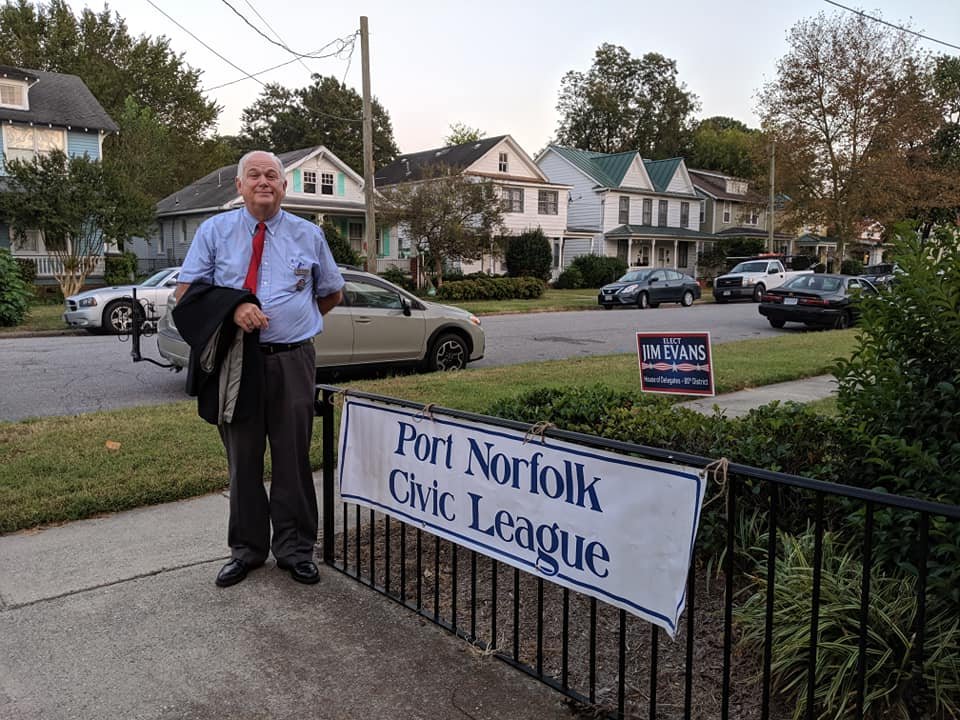 JDelegates's tweet photo. A big thank you to all who came out to support Jim Evans at the Port Norfolk Civic League meeting on Thursday night. With your help we can elect Jim Evans to the House of Delegates of VA 80th District #winwithjim https://t.co/iKFMTaCd6O